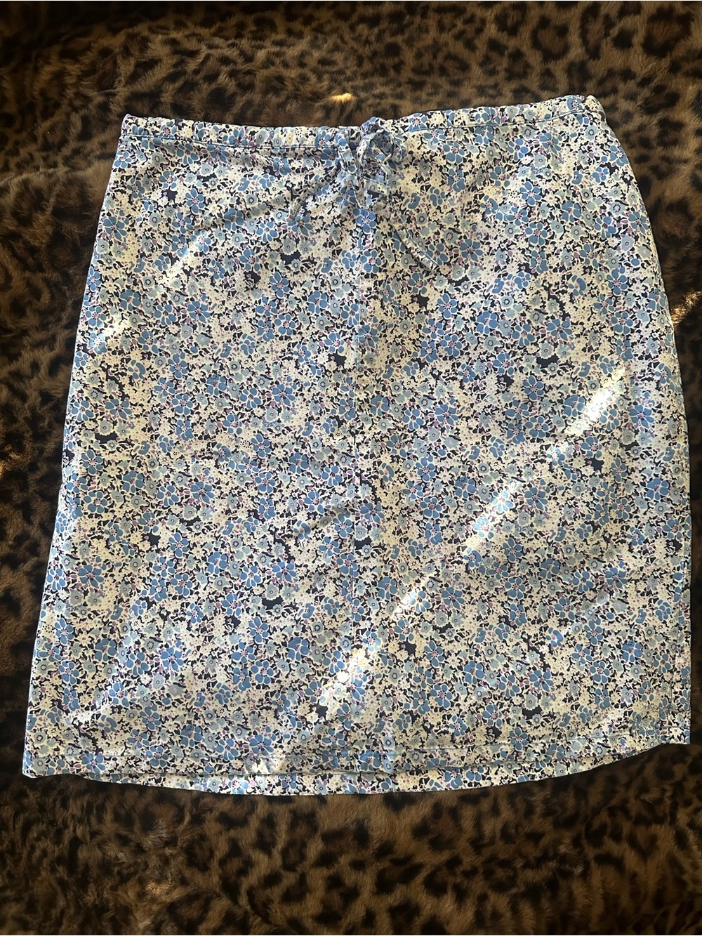 SO Blue and White Floral Mini Skirt